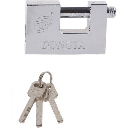 Lucchetto di sicurezza con chiave rettangolare in acciaio con 3 chiavi catenaccio antiscasso cancello 70 mm - enzoled