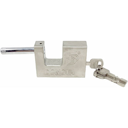 Lucchetto di sicurezza con chiave rettangolare in acciaio con 3 chiavi catenaccio antiscasso cancello 70 mm - enzoled