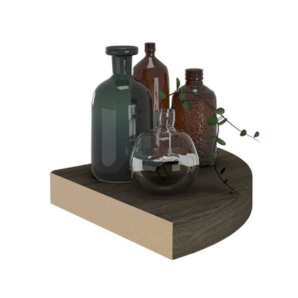 Mensola angolare da parete con reggimensola a scomparsa in legno mdf porta oggetti arredamento casa 24x24x4cm - enzoled