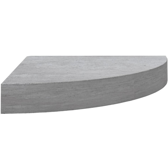 Mensola angolare di colore grigio da parete con reggimensola a scomparsa in legno mdf - enzoled