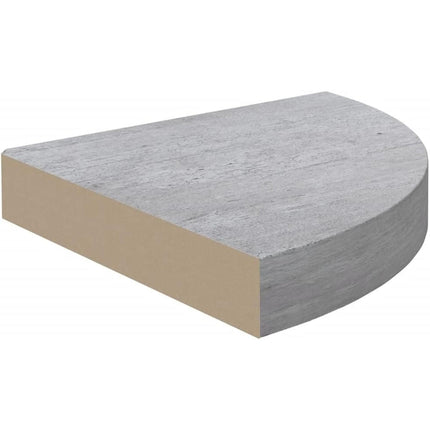 Mensola angolare di colore grigio da parete con reggimensola a scomparsa in legno mdf - enzoled