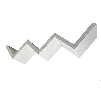 Mensola da parete a zig zag in legno mdf libreria design moderno rovere sbiancato 3 ripiani - enzoled