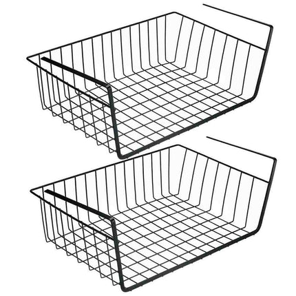 Mensola sotto scaffale cesta 2 pezzi organaizer porta oggetti in metallo cestello sottoripiani salva spazio cassetto 35x8,7x22 cm - enzoled