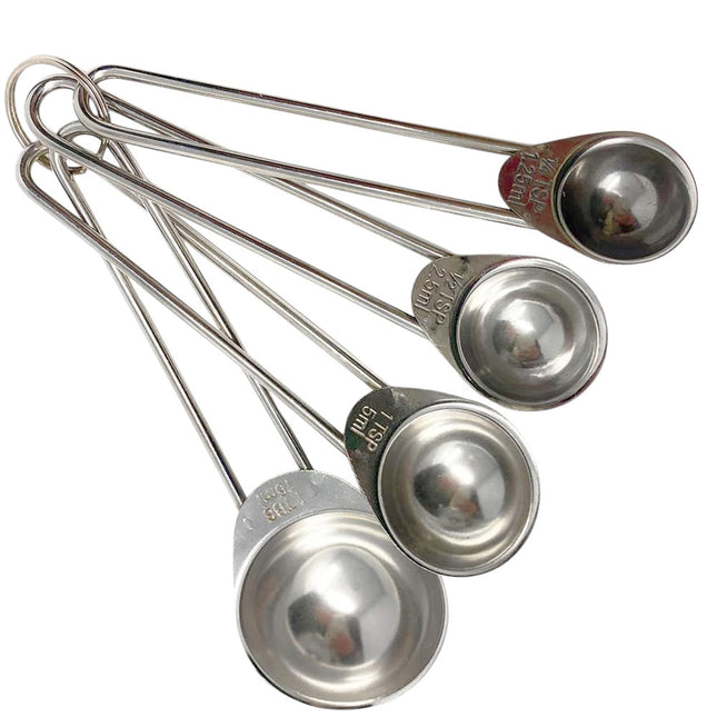 Set 4 cucchiai dosatori in acciaio cucchiaio per misurazione liquido solido misurino - enzoled