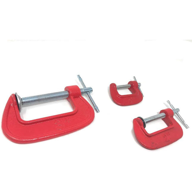 Morsetto a C in acciaio al carbonio 3 pezzi per lavori di carpenteria lavorazione legno strettoio morsa da falegname per bricolage - enzoled
