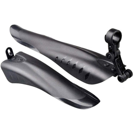Parafango per bici anteriore e posteriore 2 pezzi universale in plastica nero bicicletta mountain bike - enzoled