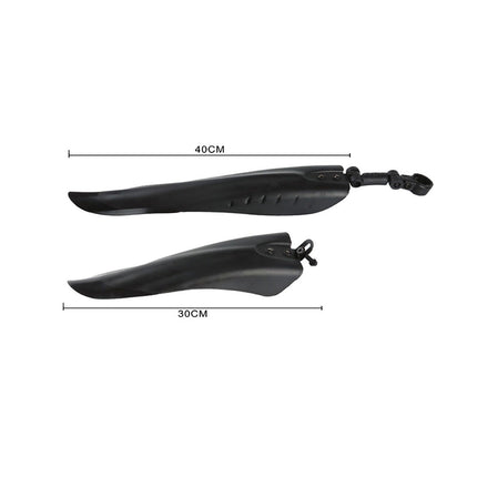 Parafango per bici anteriore e posteriore 2 pezzi universale in plastica nero bicicletta mountain bike - enzoled
