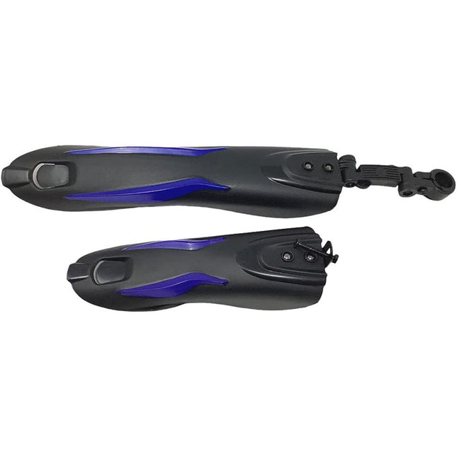 Parafango per Bici Anteriore e Posteriore Blu 2 Pezzi Universale Bicicletta Mountain Bike Design Sportivo - enzoled