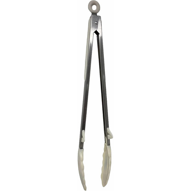 Pinza per Barbecue Alimenti richiudibile con Sistema di blocaggio utensile da Cucina in Acciaio e Silicone - enzoled