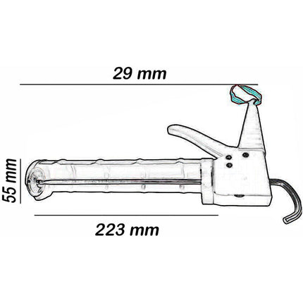 Pistola per silicone manuale in acciaio a semicerchio con impugnatura ergonomica per cartucce da 300 ml uso professionale o fai da te - enzoled