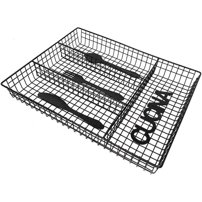 Portaposate da cassetto 4 scomparti in metallo organizer cassetti da cucina vassoio porta posate forato - enzoled