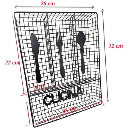 Portaposate da cassetto 4 scomparti in metallo organizer cassetti da cucina vassoio porta posate forato - enzoled