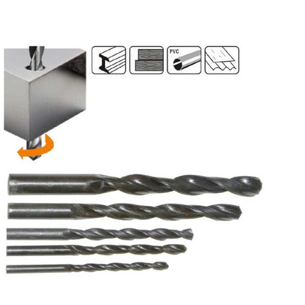 Punte per trapano set 5 pezzi Ø 4 5 6 8 10 mm frese punta per metallo - enzoled