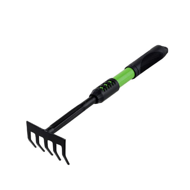 Rastrello da giardino 5 denti 40 cm utensile per giardinaggio in orto aiuola - enzoled