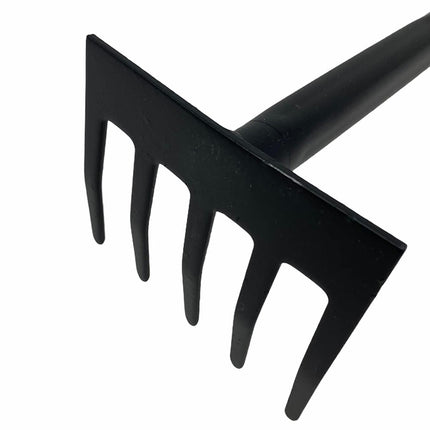 Rastrello da giardino 5 denti 40 cm utensile per giardinaggio in orto aiuola - enzoled