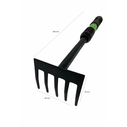 Rastrello da giardino 5 denti 40 cm utensile per giardinaggio in orto aiuola - enzoled