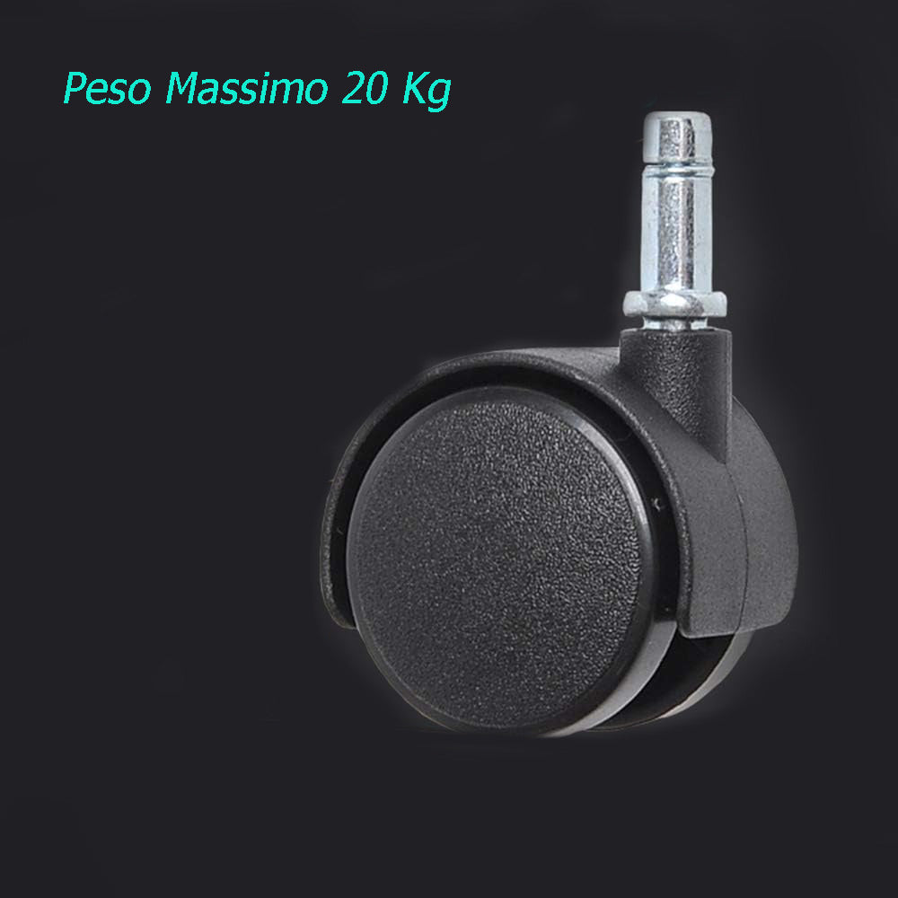 Set 4 rotelle piroettanti da trasporto per mobili cestelli ruote pivotanti di ricambio girevoli per sedie ufficio tavolini 40 mm rotanti 360° - enzoled