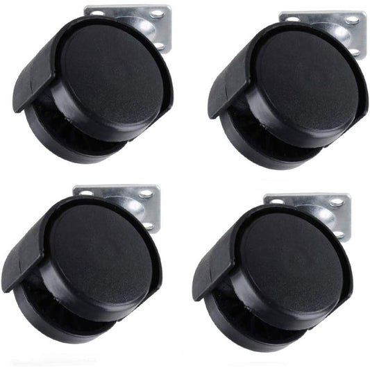 Set 4 rotelle proiettanti 15kg per sedie mobili piastra per istallazione ruote di ricambio 30mm girevoli per ufficio casa rotanti 360° - enzoled