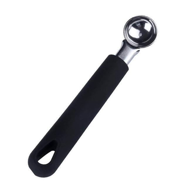 Scavino per frutta melone cucchiaio per decorare e scavare a palline frutta utensili cucina 1 count nero acciaio 16,5 cm - enzoled