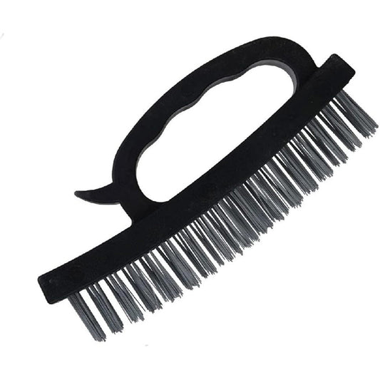 Spazzola con fili in metallo per ruggine calcare sverniciare con impugnatura ergonomica 17x8 cm - enzoled