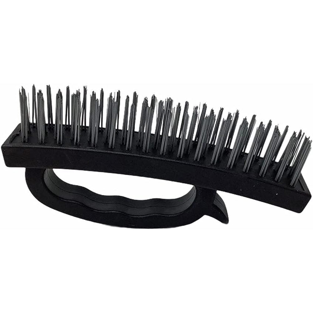 Spazzola con fili in metallo per ruggine calcare sverniciare con impugnatura ergonomica 17x8 cm - enzoled