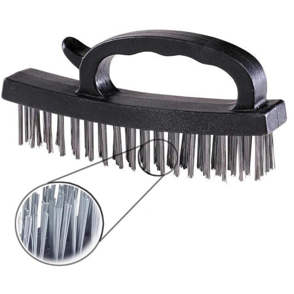 Spazzola con fili in metallo per ruggine calcare sverniciare con impugnatura ergonomica 17x8 cm - enzoled