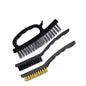 Set 3 spazzole con fili in ferro per ruggine calcare sverniciare con impugnatura ergonomica - enzoled