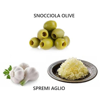 Spremi aglio schiacchiaglio in acciaio con snocciola olive ciliegie rimuovi nocciolo spremi aglio manuale - enzoled