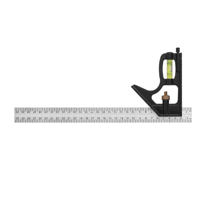 Squadra combinata con livella metrica a bolla in alluminio regolabile angolo 45° 90° righello 300mm 12” quadra strumento per misurazione - enzoled