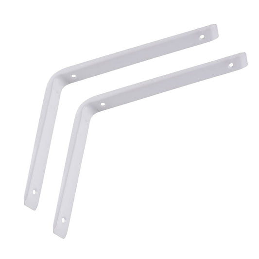 Staffe angolari 2 pezzi supporto reggimensole ad angolo retto 90 ° 250x200x30 mm per mensola mobile scaffale in acciaio bianca - enzoled