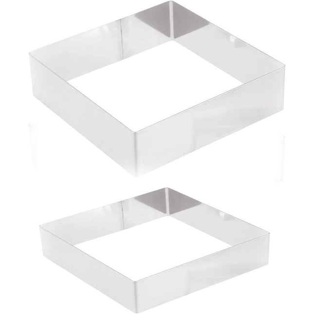 Stampo per torte anello quadrato per dolci mousse cake design 2 pezzi stampi - enzoled