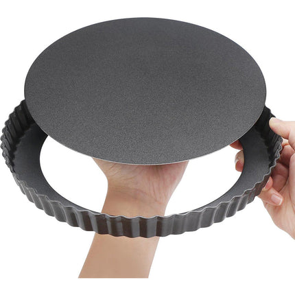 Teglia da forno in metallo per crostate rustici con rivestimento antiaderente stampo per torte dolci con base removibile 24 cm - enzoled