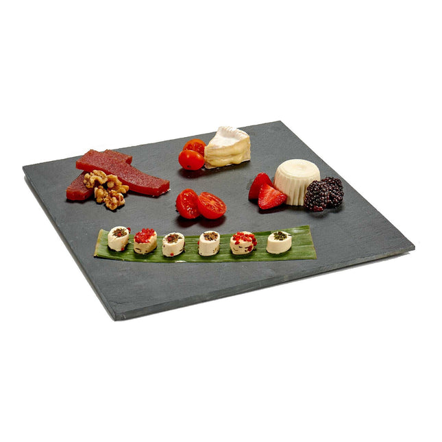 Vassoio da portata in ardesia quadrato 15x15 cm piatto per servire finger food sushi formaggi vassoio aperitivo - enzoled