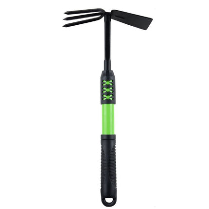 Zappa quadra tridente per orto e giardino zappetta quadrata con rastrello 40 cm per lavorare terreno aiuole - enzoled