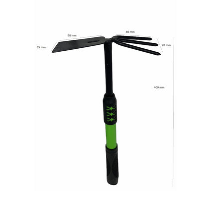 Zappa quadra tridente per orto e giardino zappetta quadrata con rastrello 40 cm per lavorare terreno aiuole - enzoled
