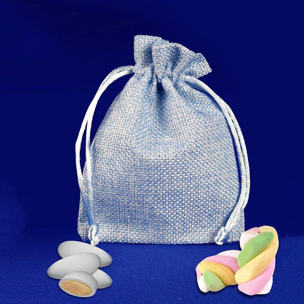 Sacchetti portaconfetti juta 12 PZ con cordoncino per regalo eventi