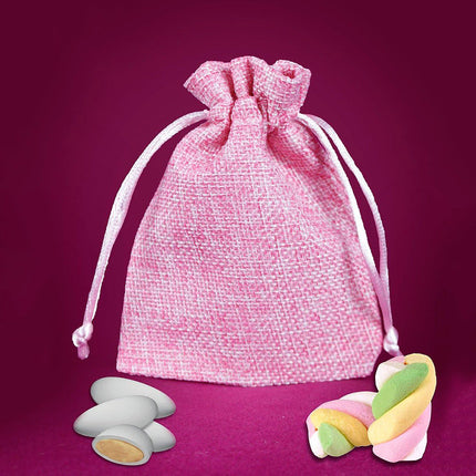 Sacchetti portaconfetti juta 12 PZ con cordoncino per regalo eventi