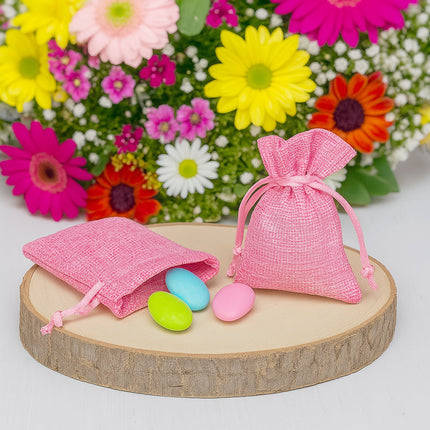 Sacchetti portaconfetti juta 12 PZ con cordoncino per regalo eventi