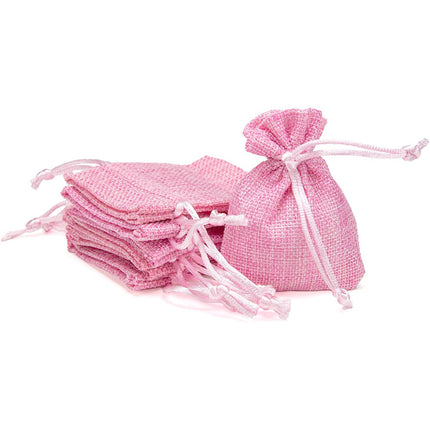 Sacchetti portaconfetti juta 12 PZ con cordoncino per regalo eventi