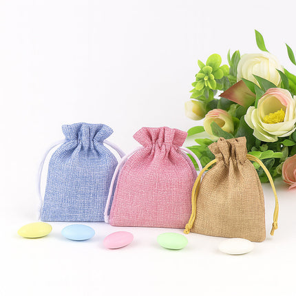 Sacchetti portaconfetti juta 12 PZ con cordoncino per regalo eventi