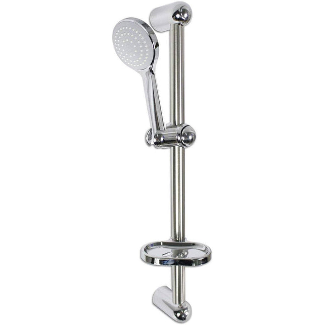 Saliscendi doccia con portasapone e soffione multigetto da bagno asta a colonna con telefono doccetta moderno - enzoled