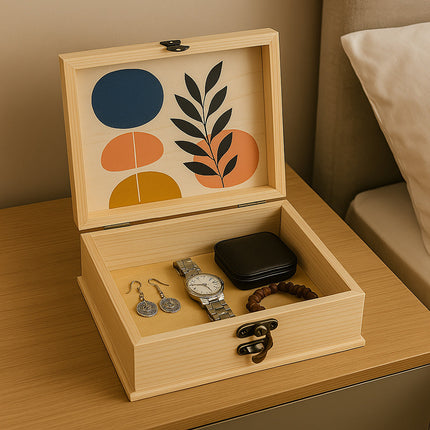 Scatola a forma di libro in legno x decoupage x gioielli minuterie enzoled