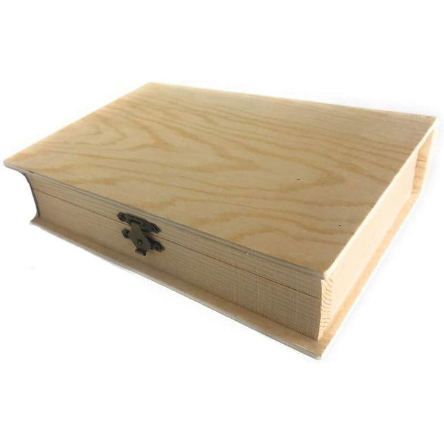 Scatola a forma di libro in legno x decoupage x gioielli minuterie enzoled