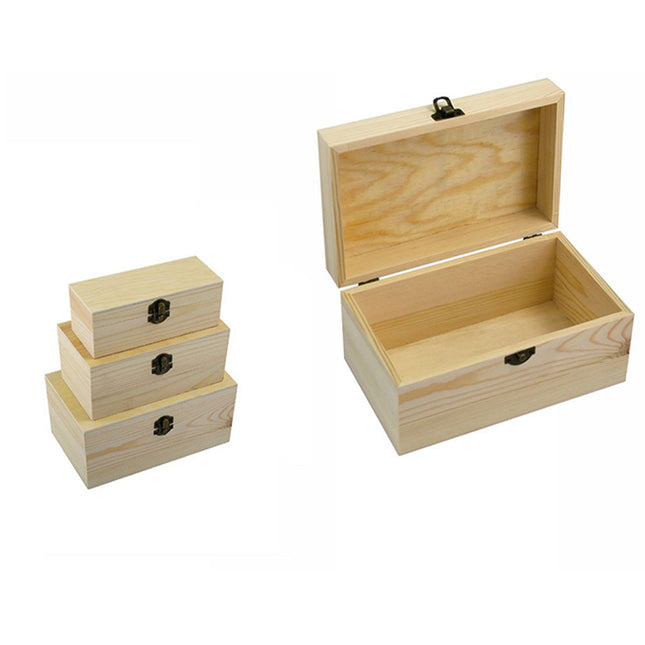 Set di 3 scatole in legno per decorazioni di decoupage e pittura enzoled