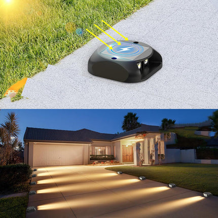 Faretto segnapasso con pannello solare 0.4 watt luce a led per sentieri luce calda 3000k IP54 - enzoled