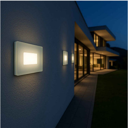 Segnapasso a led 4 watt da incasso per cassetta 503 tecnologia cct tre colorazioni di luce IP65 - enzoled