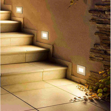 Segnapasso a led 4 watt da incasso per cassetta 503 tecnologia cct tre colorazioni di luce IP65 - enzoled