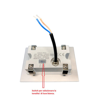 Segnapasso a led 4 watt da incasso per cassetta 503 tecnologia cct tre colorazioni di luce IP65 - enzoled