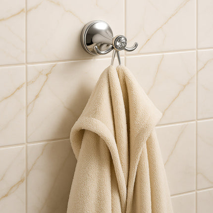 Set Bagno 6 pz acciaio Lucido punti luce cristalli acrilici enzoled