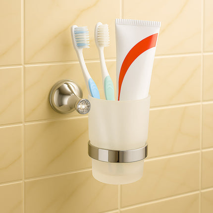 Set Bagno 6 pz acciaio Lucido punti luce cristalli acrilici enzoled